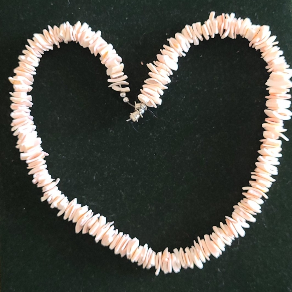 Pink Puka Hawaiian shell necklace